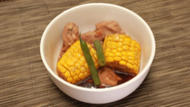 相葉マナブ『トウモロコシの煮物(鶏・インゲン入り)』レシピ